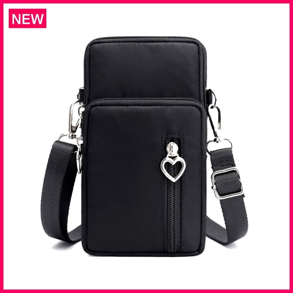 Mini Crossbody Phone Bag with 4 Zipper Pockets Adjustable Strap Waterproof
